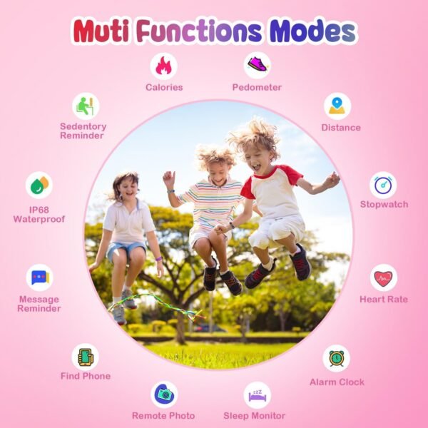 Smart Fitness Tracker Watch for Kids - Boys Girls Waterproof Smartwatch with Pedometer Heart Rate Sleep Tracking Alarm Clock Activity Tracker Calorie Step Counter Watch for Girls Boys Teens - Image 3