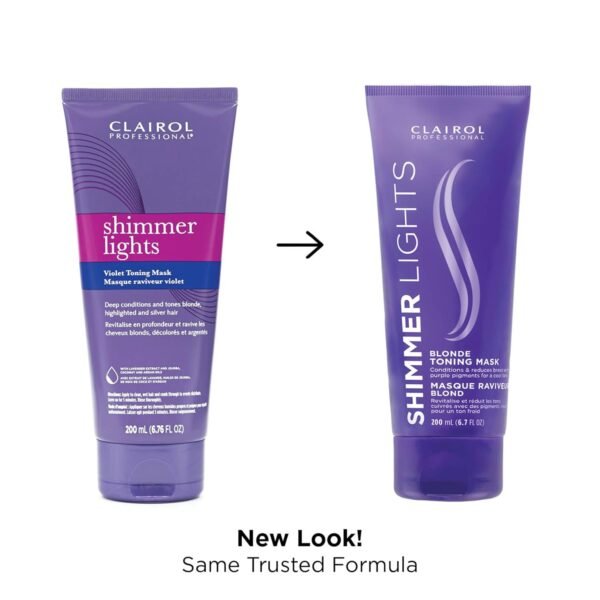 Clairol Professional Shimmer Lights Violet Toning Mask for Neutralizing Brassy Tones with Refreshing Blonde Hair Results - Image 4