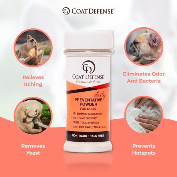 COAT DEFENSE Paw Licker Bundle | Dry Powder for Dogs & Sensitive Skin Dog Shampoo for Allergies and Itching | Smell & Itch Relief | Itchy Skin Relief & Yeast Dog Treatment - Image 4