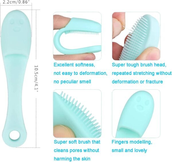 5-Pack Soft Silicone Manual Facial Cleansing Brushes, Face Scrubber Cleanser Brush for Gently and Effectively Cleaning, Removing Blackheads and Massaging - Image 7