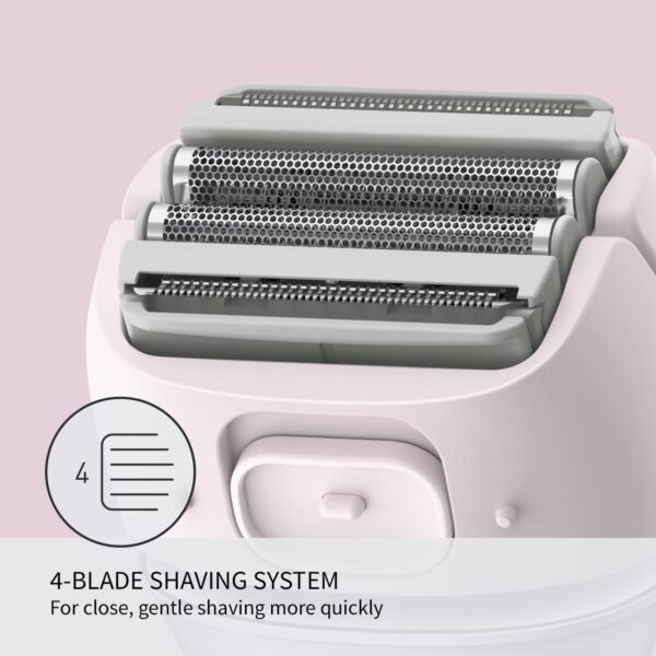 Panasonic Electric Shaver for Women, Cordless 4-Blade Shaver, Bikini Attachment, Pop-Up Trimmer, Wet Dry Operation - ES-AWL8AV (Purple) - Image 4