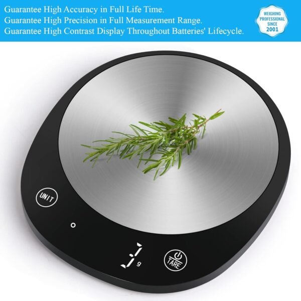 Homebuds 22lb Digital Food Scale Grams and Ounces in 1g, High Precision Assured by Kitchen Scale Professional Factory Since 2001, Gram Scale for Cooking and Baking, LED, 3*AAA Included, Black - Image 3