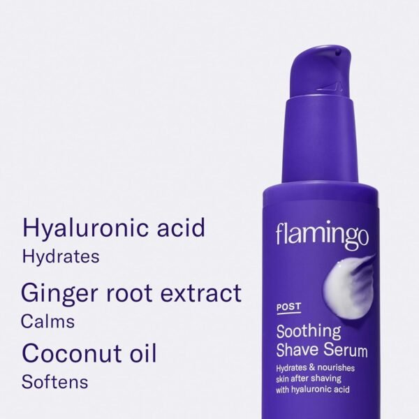 Flamingo Shaving Prep and Post Care Set for Women - Smoothing Shave Prep Scrub and Soothing Post Shave Serum - Glow Shave Collection - Image 5