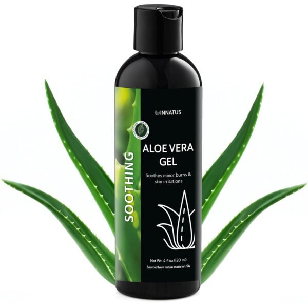 INNATUS Soothing Aloe Vera Gel – 4oz Organic Aloe for Hydration, Sunburn Relief & Anti-Aging – Natural Moisturizer for Face & Body, Cooling & Rejuvenating Skin Care - Image 4