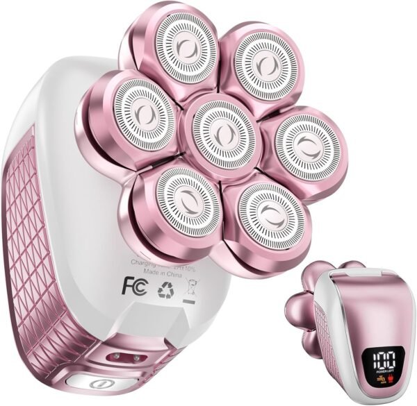 Electric Razors for Women, 5 in 1 Electric Shaver for Women, Cordless Painless Hair Remover for Legs Bikini Face Lips Hairs (Pink) - Image 2