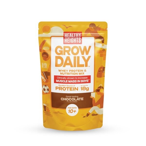 Healthy Heights Grow Daily Kids Protein Drink Mix (Chocolate) - High Protein Shake for Boys 10+ - Image 2