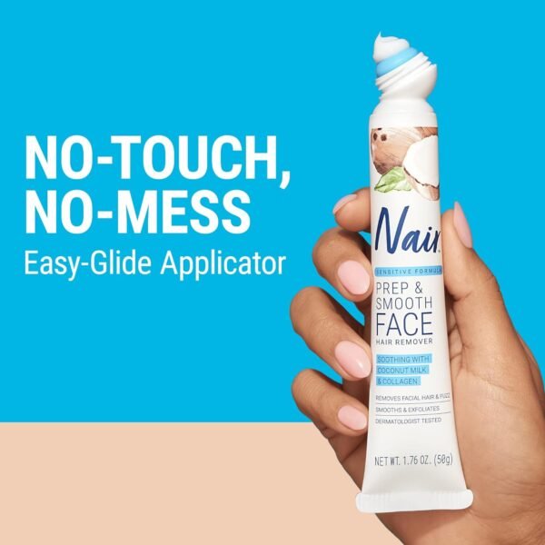 NAIR Exfoliating Facial Hair Removal Cream for Women - Smooth Skin Solution with Collagen for Sensitive Skincare - Image 7