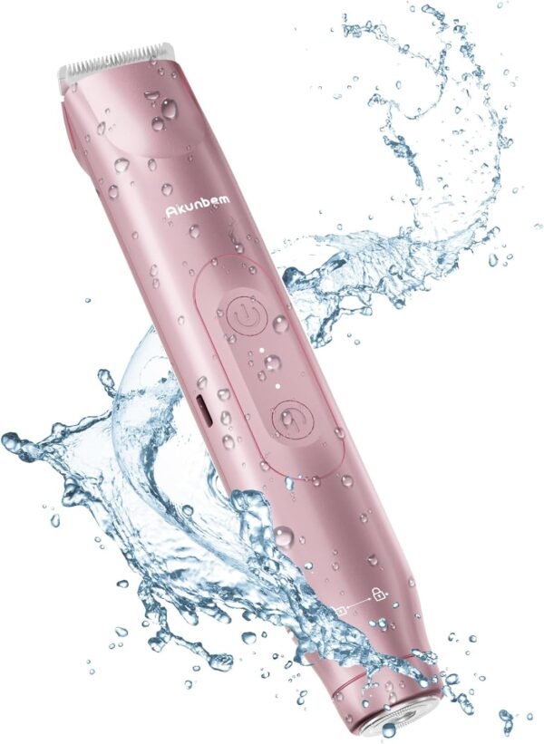 2 in 1 Women Electric Shaver Dual Head Bikini Trimmer for Women IPX7 Waterproof Wet & Dry Use Body Hair Trimmer and Facial Hair Remover for Bikini Underarm Leg Arm Body Face, Pink - Image 9