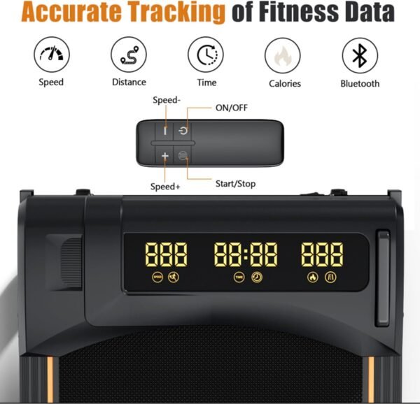 Walking Pad Treadmill, Under Desk Treadmill with Incline for Home Office, 2.5 HP Compact Portable Mini Treadmills Save Space, 2 in 1 Small Walking Pad with Large LED Display, 300 lb Capacity - Image 6