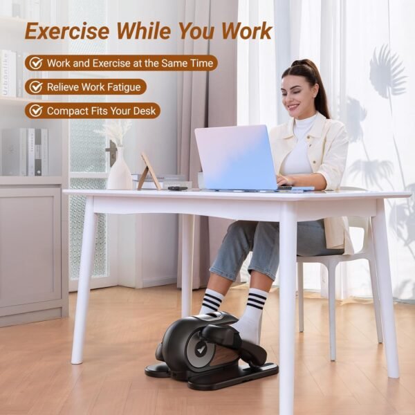 MERACH Under Desk Elliptical, Ellipse Leg Exerciser Electric as Seen on TV for Seniors with Remote Control & 12 Adjustable Speeds, Quiet Portable Seated Pedal Exerciser Machine for Home - Image 6