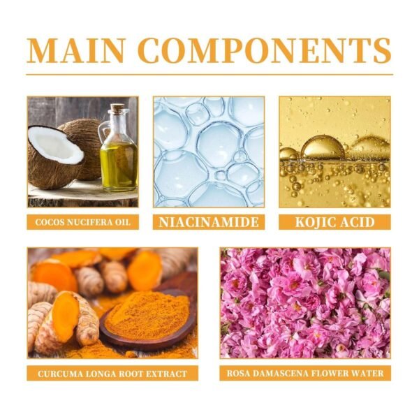Glow Wash Turmeric Face Wash With Brush, Turmeric Facial Cleanser Deep Cleansing Skin, Moisturizing Glowing Exfoliating Turmeric Foaming Scrub Facial - Image 4