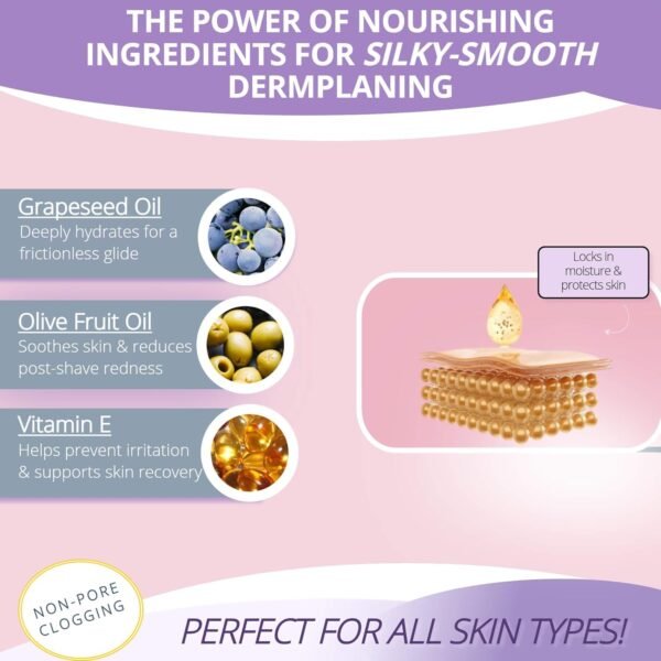 Dermaplaning Oil - Smooth Glide Skin Barrier Shave Oil for Women - Use with Dermaplaning Tool, Face Razor, Eyebrow Razor, Microblades for Face - Softens Area Pre Shave & After Shave - Image 5