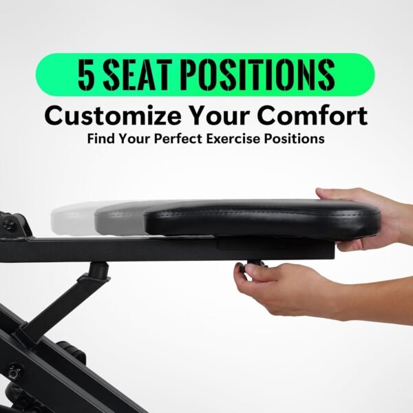 Leikefitness Squat Assist Trainer for Leg Fitness Machine for Home Gym Squat Machine, 2 in 1 Ride & Rowing Machine for Botty Glutes Butt Thighs - Image 6