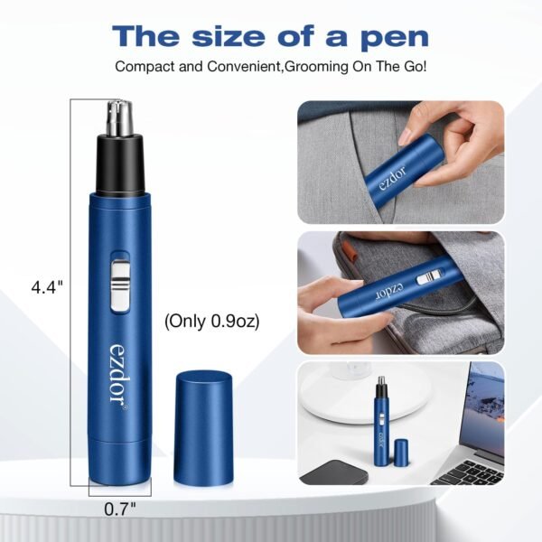 Nose Hair Trimmer for Men Women, Electric Nose & Ear Hair Trimmer, USB C Rechargeable, Wet/Dry, Powerful Motor with Stainless Steel Blades - Image 7