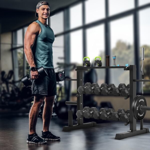 Adjustable Dumbbell Rack, Dumbbell Set with Storage Rack for Kettlebells, Weight Organizer Stand, Weight Rack, Kettlebell Rack - Image 8