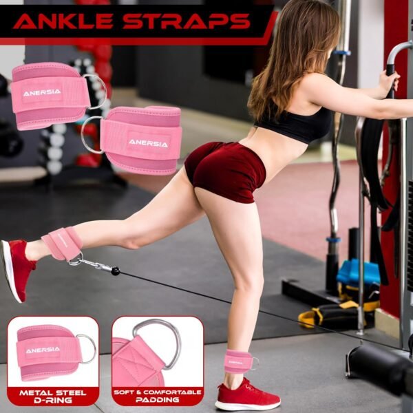 11Pcs Gym Squat Pad Set: Barbell Pad Cushion for Hip Thrust, Ankle Strap for Cable Machine, Weight Lifting Straps, Resistance Bands, Barbell Clip Auto Versatile Workout Kit for Women and Men - Image 8