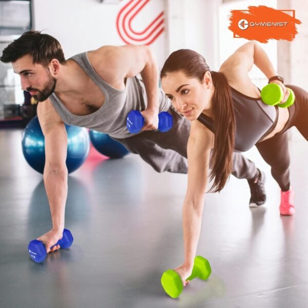 GYMENIST Pair of Dumbbells Set of 2 Soft Non Slip Grip Dumbbells Pair Covered with Neoprene - Image 7
