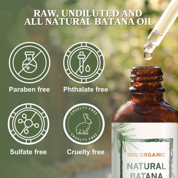 Batana Oil for Hair Growth Raw from Honduras, Dr Sebi Organic Raw Batana Oil, 100% Natural and Pure Hair Growth Oil Solution for Men & Women - Image 3