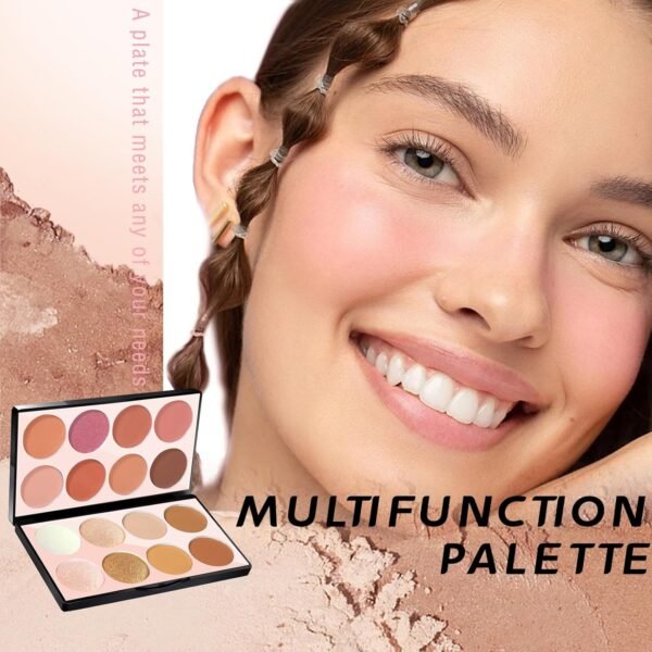 16 Colors Blush Contour Highlighter Makeup Palette, All-in-One Shimmer Silky Matte Mineral Blush Powder Palette, Face Sculpting Bronzer Blusher Illuminator Palette for a Natural Glowing - Image 3