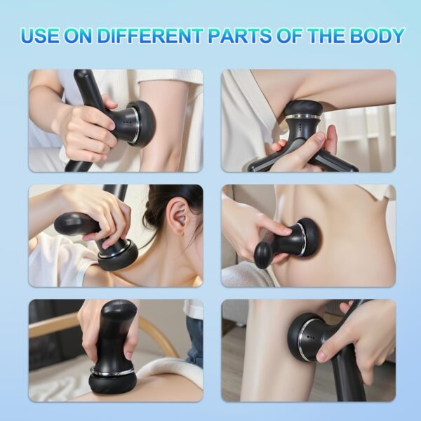 Massage Gun Deep Tissue,Handheld Muscle Massager,2-in-1 Cordless Electric Neck Massager for Neck, Shoulder, Leg,Back Muscle Pain Relief,Gifts for Women Men - Image 6