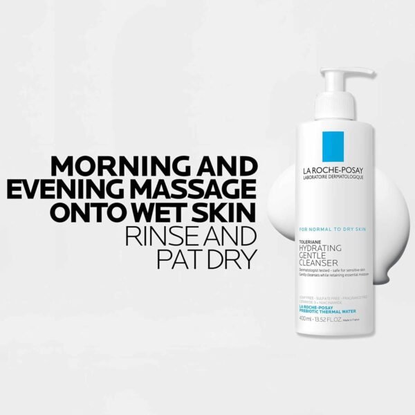 La Roche-Posay Toleriane Hydrating Gentle Face Cleanser, Hydrating Facial Cleanser With Niacinamide + Ceramides, Daily Face Wash For Dry Skin To Normal Skin, Sensitive Skin Tested, Fragrance Free - Image 9