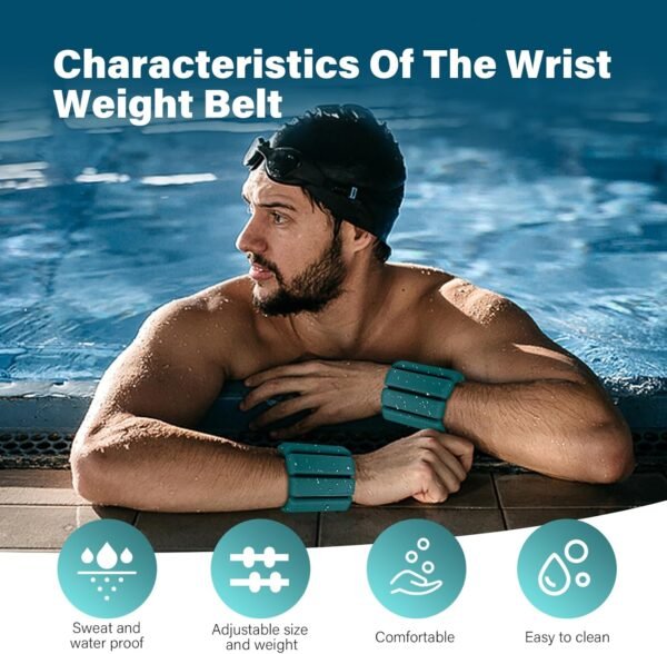 Wrist weights,ankle weights for women,Adjustable Wrist weights set of 2,1Lbs,Wearable Arm & Leg Weights for Pilates, Walking,Yoga,Dance，Barre，runing，Swimming - Image 4