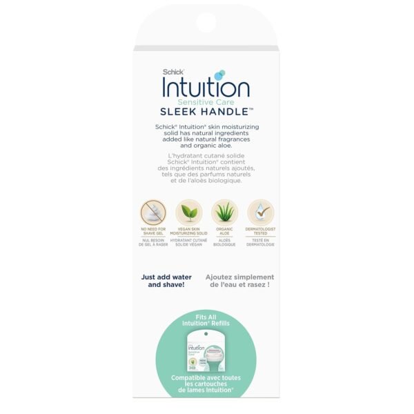 Schick Intuition Sleek Razors for Women with Sensitive Skin | 1 Razor & 3 Intuition Razor Blades Refill with Organic Aloe - Image 3