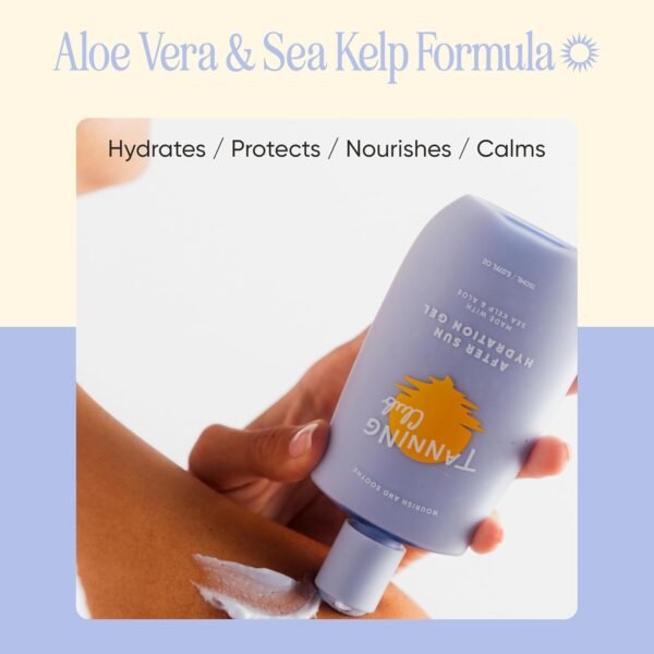 After Sun Gel - Aloe Vera and Sea Kelp Formula for Sunburn Relief and Hydration - Tan Extender - 150 m - Image 7