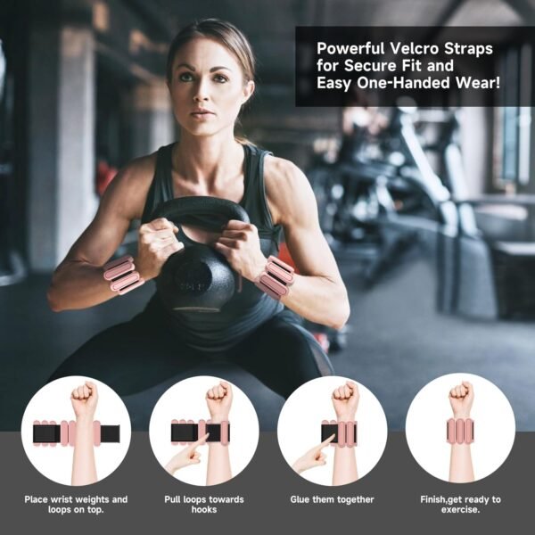 Adjustable Ankle Weights for Women Set of 2 (1Lbs Each),Pilates Wrist Weights Suitable for Yoga,Walking,Dance,Jogging,Gym - Image 6