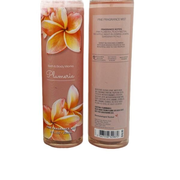 Bath and Body Works (2) Plumeria Fine Fragrance Mists-8 oz. Bottles - Image 6