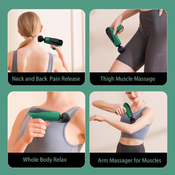 Mini Massage Gun, Precussion Massage Gun for Back Neck and Shoulder, Small & Lightweight, Type-C Charging, Full Body Relaxation Gifts for Men Women, Portable Massager - Image 4