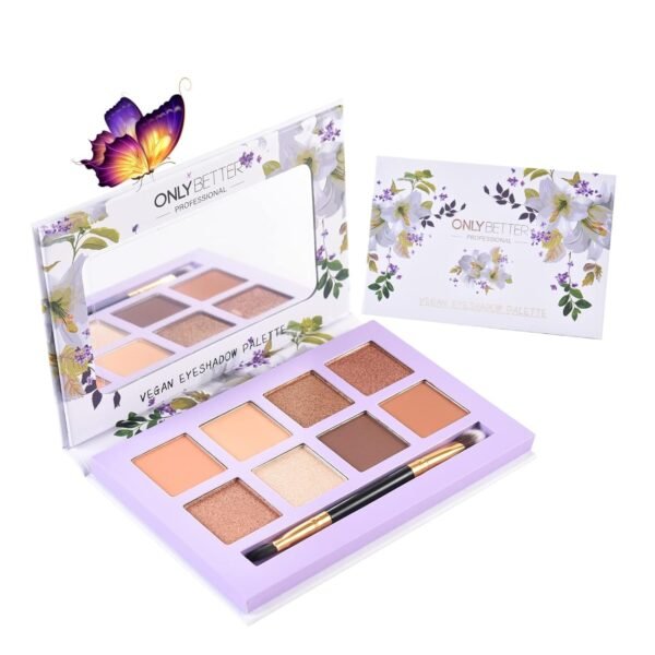 Matte Eyeshadow Palette, Vegan Eyeshadow Palette with Brush, 8 Shades Nude Eyeshadow Palette High Pigmented Organic Eyeshadow Palette Long Lasting Naked Eyeshadow Palette - Image 2