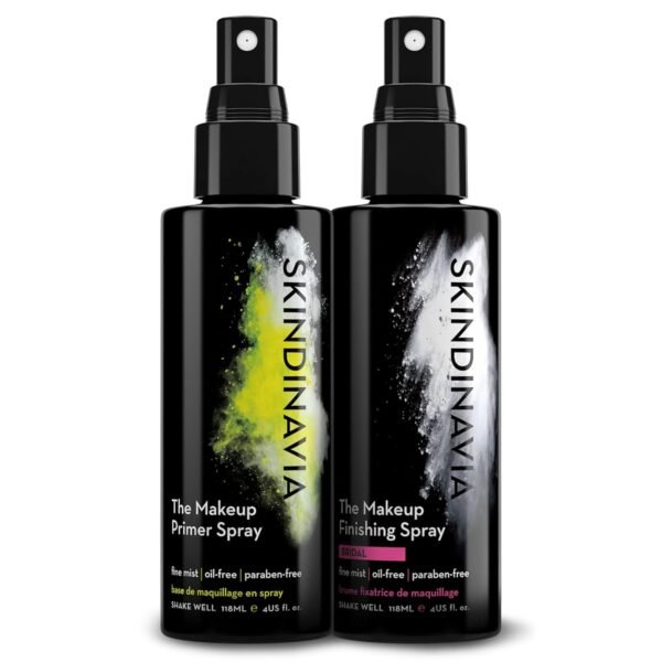 Skindinavia Makeup Primer + Makeup Finishing Spray Bridal | Hydrating Spray, Pore Minimizing Primer Mist | Long Lasting, Sweat Resistant & Waterproof Fine Mist Matte Setting Spray, (2 x 4 Fl. Oz.) - Image 2
