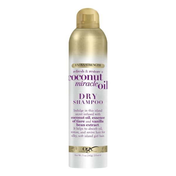 OGX Extra Strength Refresh Restore + Dry Shampoo, Coconut Miracle Oil, 5 Ounce - Image 2