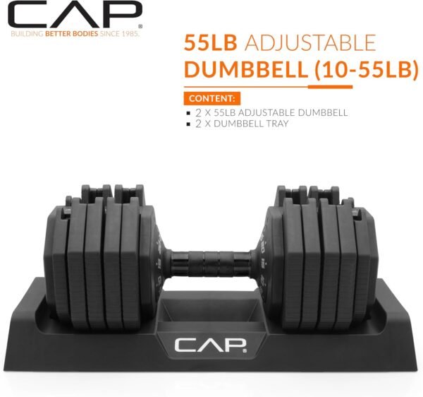 CAP Barbell ADJUSTABELL Adjustable 55 lb Hex Dumbbell Weights - Pairs | Multiple Handle Options - Image 3