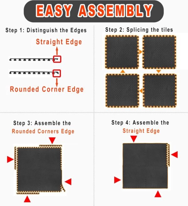 Kangler Puzzle Exercise Mat, 20 Tiles Foam Interlocking Exercise Mats - Floor Tiles for Gym Equipment and Cushion for Workouts - Image 7