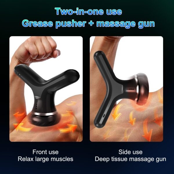 Massage Gun Deep Tissue,Handheld Muscle Massager,2-in-1 Cordless Electric Neck Massager for Neck, Shoulder, Leg,Back Muscle Pain Relief,Gifts for Women Men - Image 5