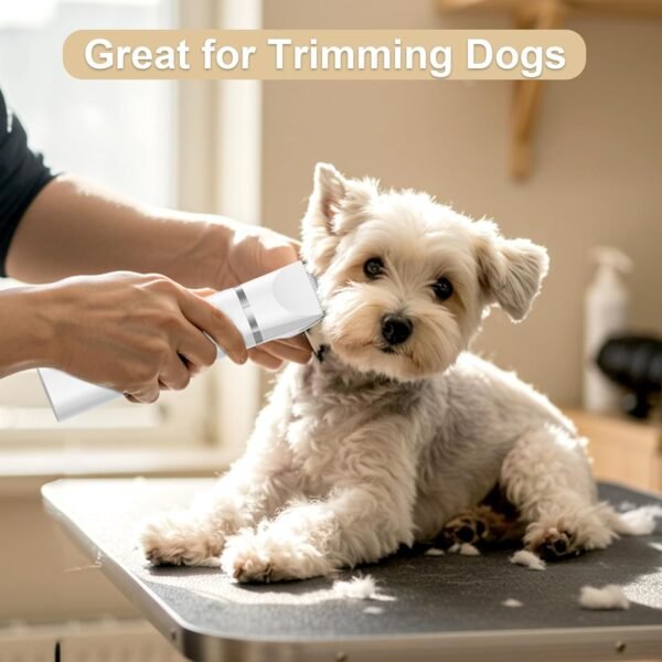 Dog Clippers Grooming Kit, 4 in 1 Cordless Dog Hair Trimmer Pet Grooming Kit Low Noise, Waterproof and Washable, Rechargeable Pet Trimmer Set for Small Dogs & Cats, Paws, Ears, Face, Rump - Image 4