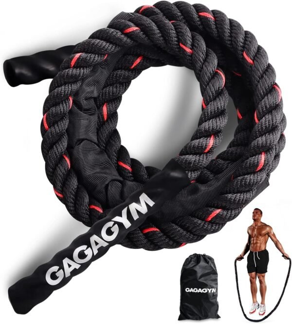 Weighted Jump Rope for Fitness - 9.8ft Heavy Battle Ropes for Exercise, 3LB Workout Rope for Women & Men, Skipping Rope For Gym Training, Home Workout - Image 2