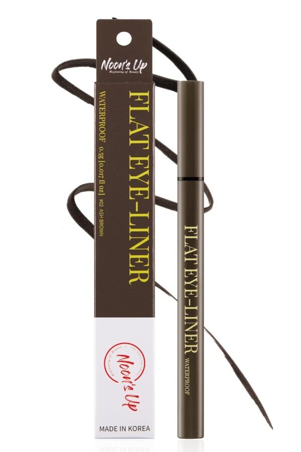 NOON'S UP Flat Eye-Liner - Waterproof Liquid Eyeliner Pen | Ultra-Slim & Bold Ash Brown Eyeliner Liquid | Quick Dry Waterproof Eyeliner Pen | Eye-Defining Brown Liquid Eyeliner 0.018 Fl Oz - Image 2