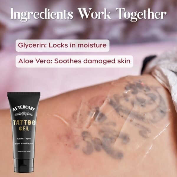 Tattoo Aftercare Soothing Gel - 3.5 OZ, Tattoo Gel for Repair & Soothe Skin, Tattoo Aftercare Gel for New Tattoo Aftercare, Cooling Relief Skin With Aloe Vera Ingredients - Image 5