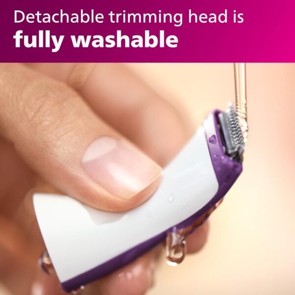 Philips Beauty Bikini Genie Cordless Trimmer for Bikini Line Hair Removal, with Shaving Head and Comb, BRT383/50 - Image 8