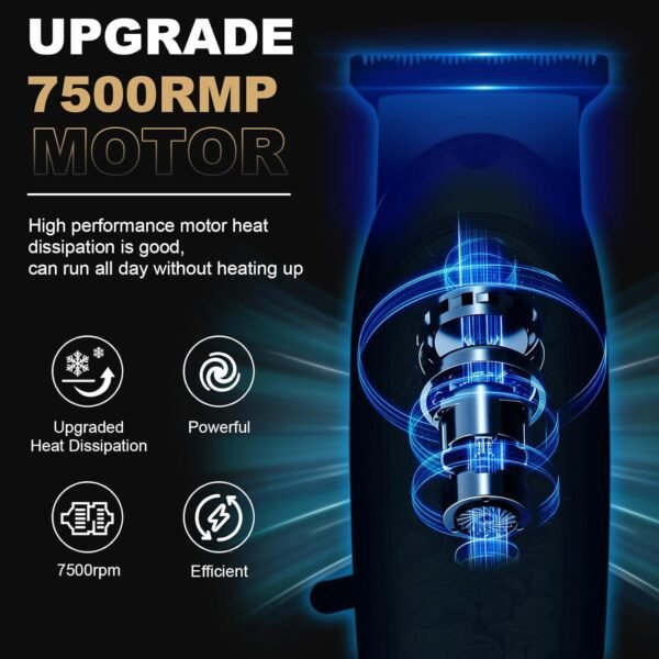 GEC Professional Men's Electric Razor & Barber Kit - Cordless Foil Shaver, Titanium T-Blades, 3-in-1 Multifunctional Trimmer for Beard, Hair, & Body Grooming – Travel-Friendly with Built-in Battery - Image 5