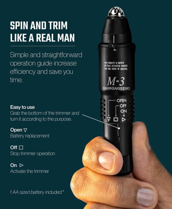 M-3 Nose Hair Trimmer – All in One Trimmer for Nose, Eyebrow, Ears – Dome Shaped Tip Structure Hair Trimmer for Men – Modern and User-Friendly - Image 4