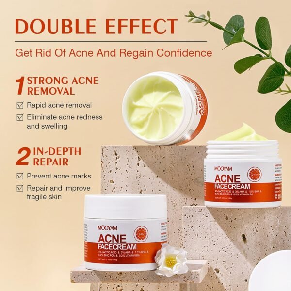 Acne Treatment for Face for Hormonal Cystic Stubborn Acne Cream for Sensitive Skin Teens Adults Women Men Spot Pimple Butt Control Rapid Clearing Breakout Overnight - Image 9