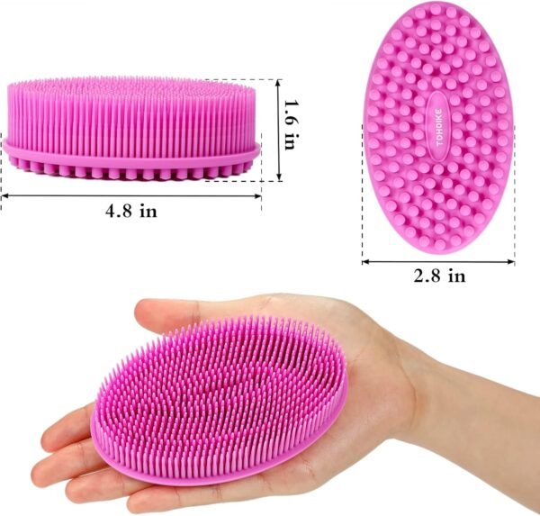 TDHDIKE Silicone Body Scrubber Loofah - Set of 3 Soft Exfoliating Body Bath Shower Scrubber Loofah Brush for Sensitive Kids Women Men All Kinds of Skin - Image 3