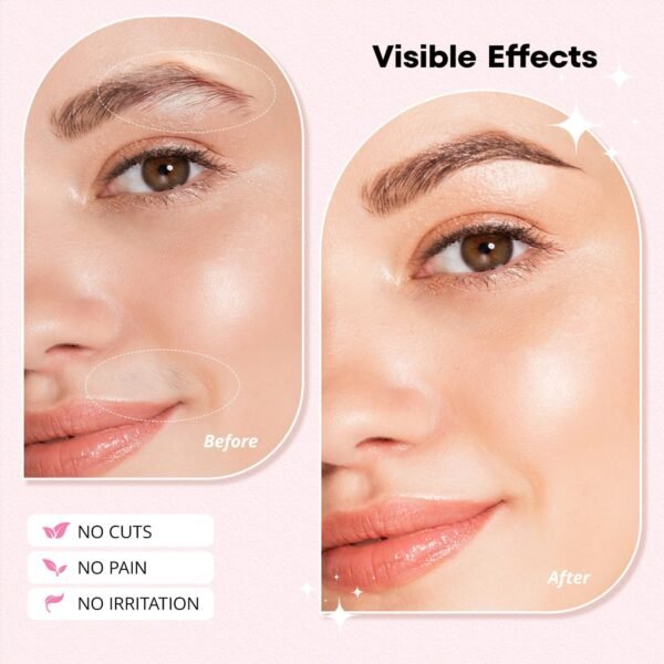 Women's Eyebrow Trimmer & Facial Hair Remover, 2 in 1, Double Rotating Blades, Safe, Painless, Hypoallergenic, Rechargeable, USB Charging - Image 7