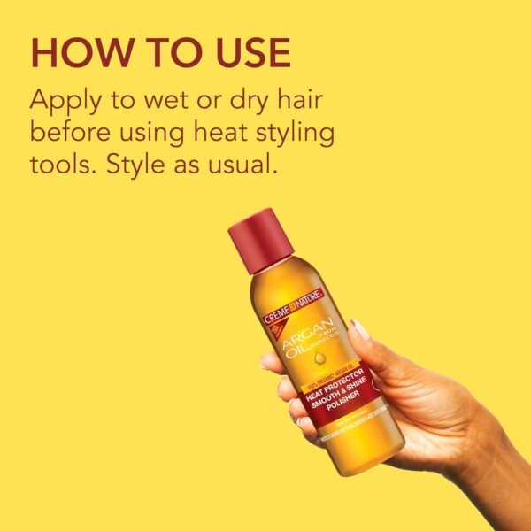 Creme of Nature, Argan Oil for Hair, Smooth & Shine Hair Polisher, Argan Oil of Morocco for Anti Frizz Control, 4 Fl Oz - Image 6
