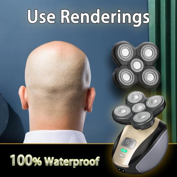 3Pack Shaver Replacement Blades Compatible with F-ree-bird Head Shaver Kit, 5 Blades Shaver Replacement Heads for Bald Men, Ruixin Replacement Blades for Flex-series Electric, with 3 Brushes. - Image 5