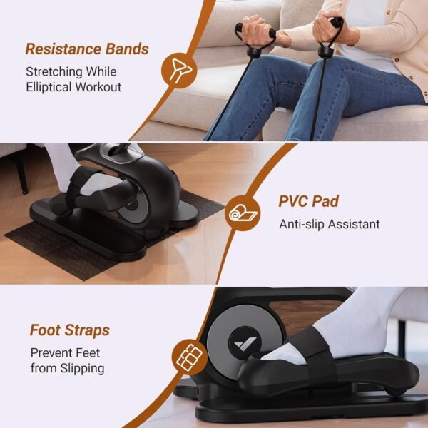 MERACH Under Desk Elliptical, Ellipse Leg Exerciser Electric as Seen on TV for Seniors with Remote Control & 12 Adjustable Speeds, Quiet Portable Seated Pedal Exerciser Machine for Home - Image 9